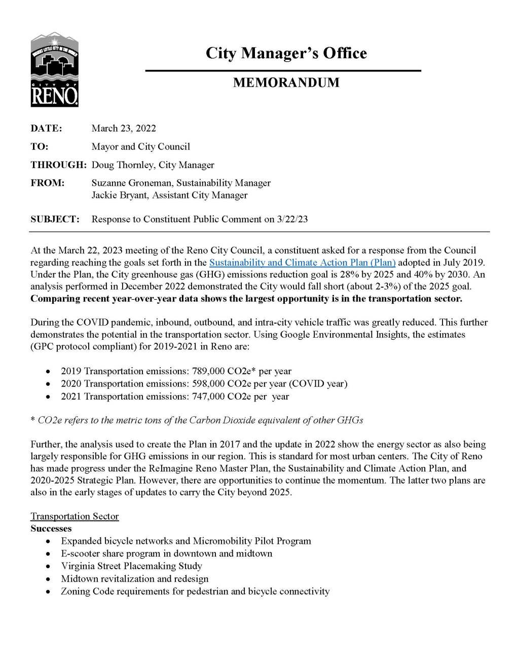 Reno Still Off-Track with GHG Emission Reduction&nbsp;Goals